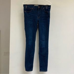 Madewell 9” High-Rise Dark Wash Skinny Jeans (Size 28)